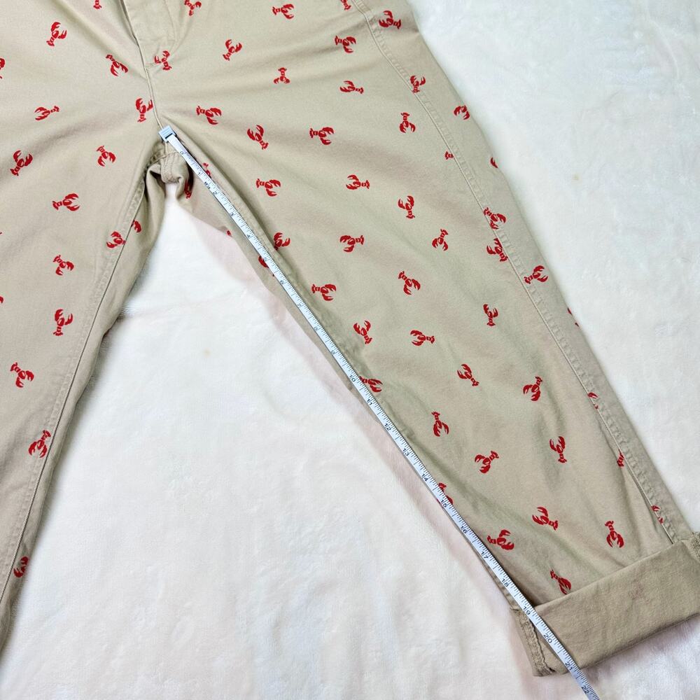 J Crew Lobster Print Pants Women's 8 Nautical Euro Summer Fisherman Nantucket - Picture 6 of 16